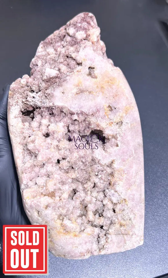 Large Pink Amethyst Druzy Crystal Cluster Standing Freeform Select Polished Carving Home & Living > Home Decor > Home