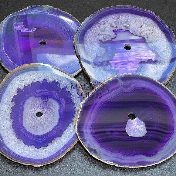 Large Purple Color Agate Slice Clock Faces (5.5 to 6 Inches)(1 CM Drilled Hole) Home & Living > Home Decor > Home