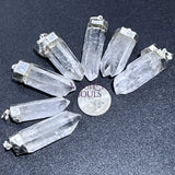 Large Quartz Crystal Point Pendant (Silver Plated) Wholesale Craft Supplies & Tools > Beads Gems & Cabochons > Charms &