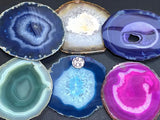 Large Round Circular Agate Slices (4 Pounds)(5.5 6.5 Inches)(Size #6) Four LBs Wholesale Pink Blue Teal Pink Purple