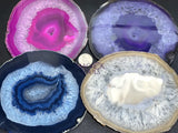 Large Round Circular Agate Slices (4 Pounds)(6.5 7.5 Inches)(Size #7) Four LBs Wholesale Pink Blue Teal Pink Purple