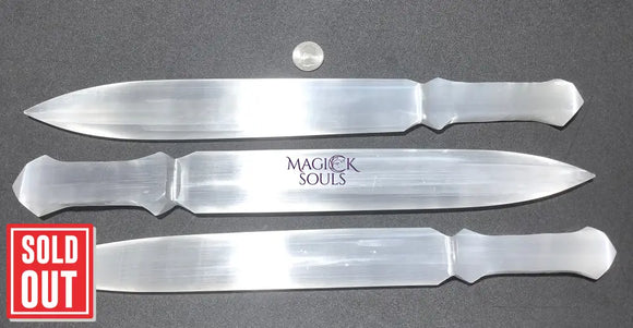 Large Selenite Crystal Decorative Sword Carving (15 Inch Avg) Home & Living > Spirituality & Religion > Reiki & Chakras