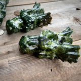 Large Serpentine Jade Dragon Head Crystal Carving