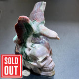 Large Skull and Eagle Carving Red Moss Agate Select Wholesale Art & Collectibles > Sculpture > Art Objects