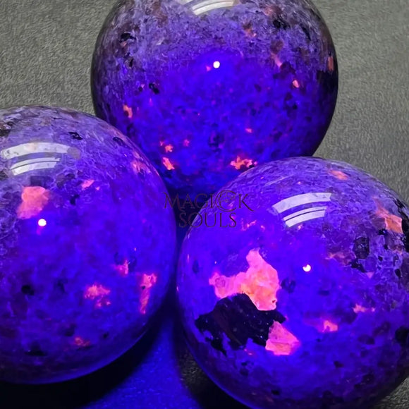 Large Syenite Polished Spheres (UV Reactive) Wholesale Carvings Home & Living > Home Decor > Home Accents > Rocks &