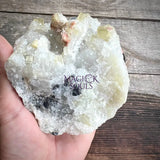 Large Yellow Fluorite with Quartz - Magick Souls