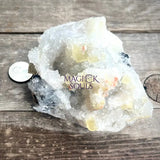 Large Yellow Fluorite with Quartz - Magick Souls