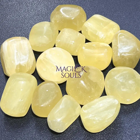 Lemon Yellow Calcite Tumbled Stones (By The Piece Or Pound) Bulk Wholesale Home & Living > Home Decor > Home Accents >