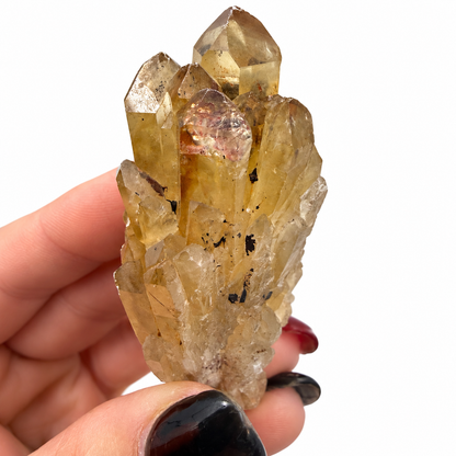 Natural citrine cluster with stacked honey gold candle-style points - Magick Souls