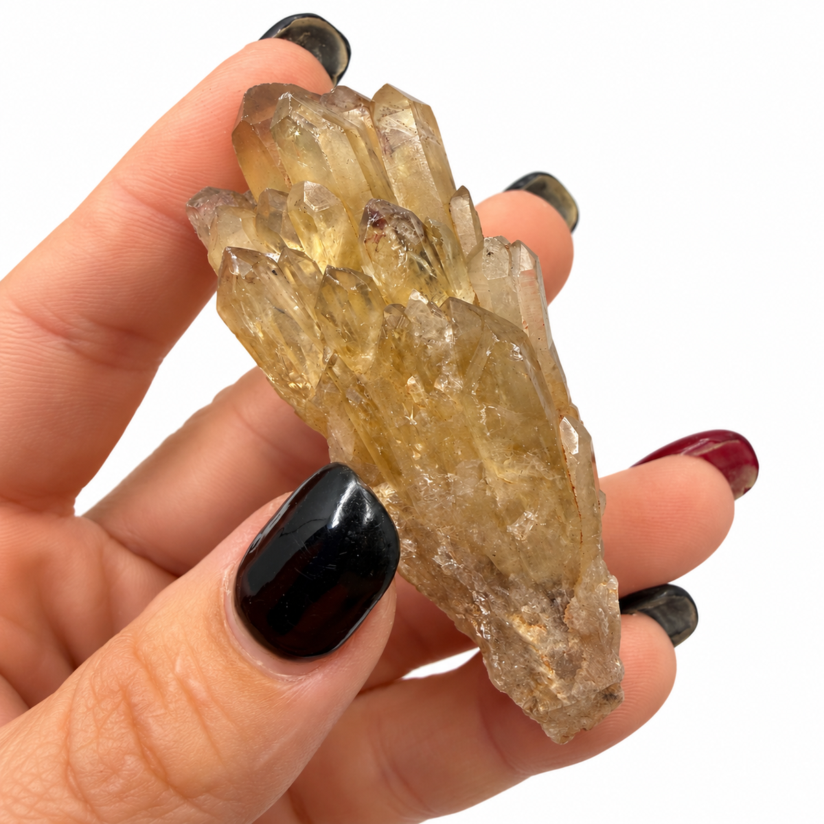Unheated natural citrine crystal cluster close-up, one of a kind - Magick Souls