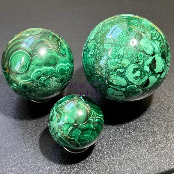 Malachite Spheres (3 Sizes)(5 10 CM) Large Polished Carving Home & Living > Home Decor > Home Accents > Rocks & Geodes