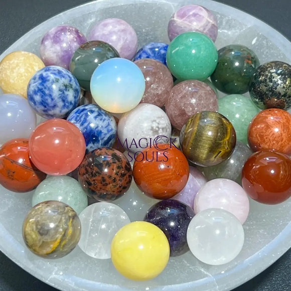 Mixed Crystal Spheres Small Marble Size (20mm) Gemstone Carving Decor Home & Living > Home Decor > Home Accents > Rocks