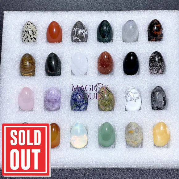 Mixed Gemstone Egg Collection (24 Pcs) Bulk Wholesale Assorted Flat Box Healing Crystals And Stones Home & Living >