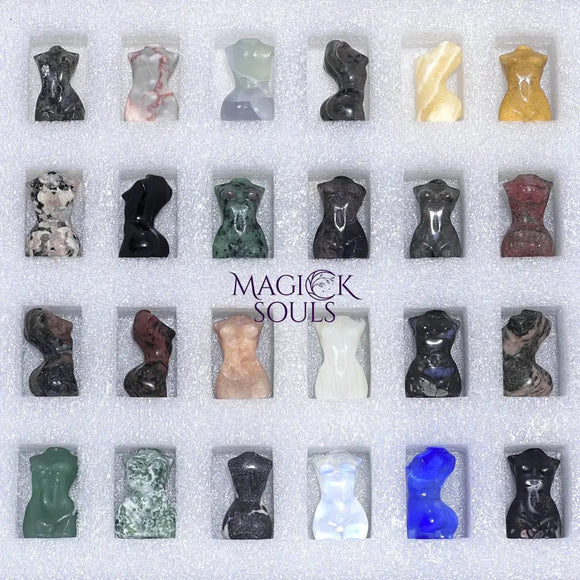 Mixed Gemstone Lady Carvings Collection (24 Pcs) Bulk Wholesale Assorted Flat Box Home & Living > Home Decor > Home