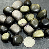 Mixed Gold And Silver Sheen Obsidian Tumbled Stones (By The Piece Or Pound) Home & Living > Home Decor > Home Accents >