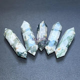 Moss Agate Crystal Double Terminated Point Gemstone Wand Carving Home Decor Supply Home & Living > Home Decor > Home