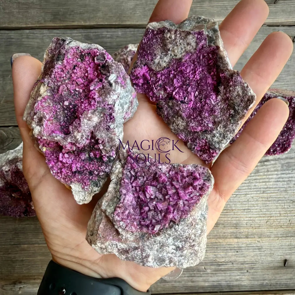 Natural Druzy Cobaltoan Calcite (Salrose) on Dolomite Matrix — Congo Rocks & Fossils