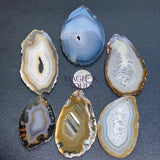 Natural Gray Brown Drilled Agate Slice (2mm Hole)(Non Plated Edges) Gemstone Decor Craft Supplies Craft Supplies &
