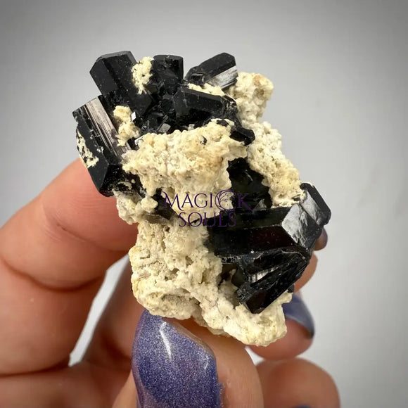 Natural Schorl Tourmaline with Hyalite Opal & Smoky Quartz – Namibia Rocks & Fossils