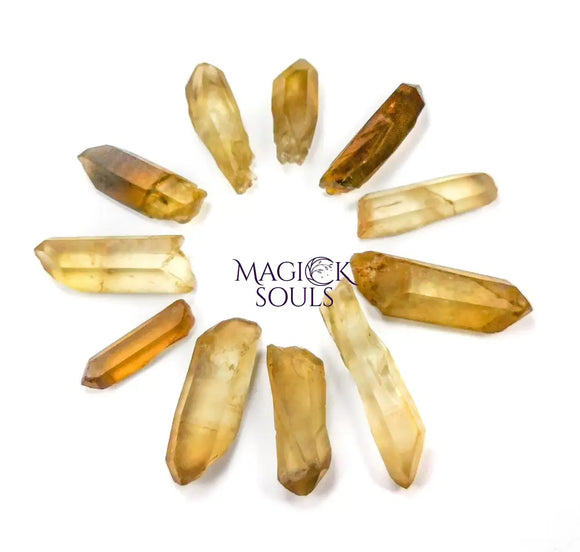 Natural Untreated Citrine Crystal Point (3 pcs) from Congo Rough Raw Stones Healing Cryatals And Stones Craft Supplies