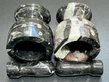 Orthoceras Mortar and Pestle Set (Mortar + Pestle) Polished Black Fossil Stone Carving Grinder Mixer Home & Living >