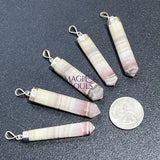 Pink Banded Calcite Crystal Point Pendant (925 Sterling Silver) Faceted Jewelry Necklace Supply Craft Supplies & Tools