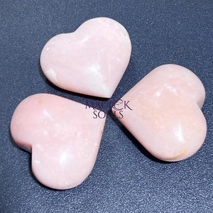 Pink Opal Puffy Heart Polished Crystal Carving Gemstones Decor Home & Living > Home Decor > Home Accents > Rocks &