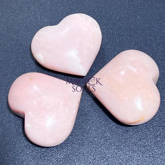 Pink Opal Puffy Heart Polished Crystal Carving Gemstones Decor Home & Living > Home Decor > Home Accents > Rocks &