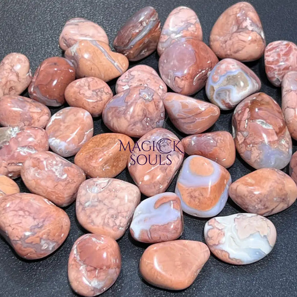 Pink Peach Petal Agate Tumbled Stones (By The Piece Or Pound) Wholesale Home & Living > Home Decor > Home Accents >
