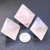 Pink Rose Quartz Crystal Octahedrons Faceted Gemstone Carving Home & Living > Home Decor > Home Accents > Rocks & Geodes
