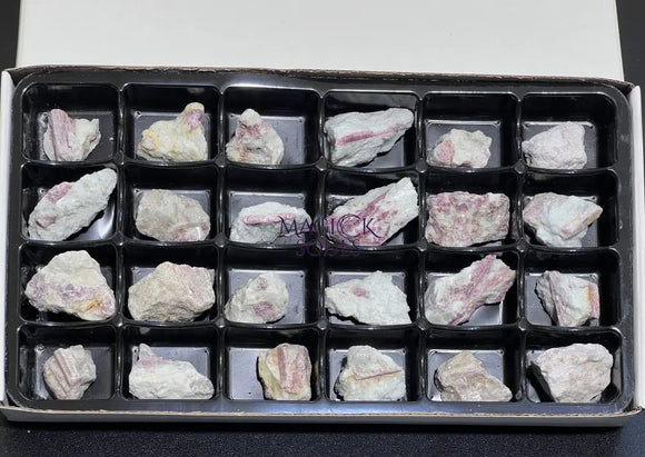 Pink Tourmaline Crystals (24 Pcs) Box Flat Bulk Wholesale Lot Rough Raw Stones Gemstones Home & Living > Home Decor >