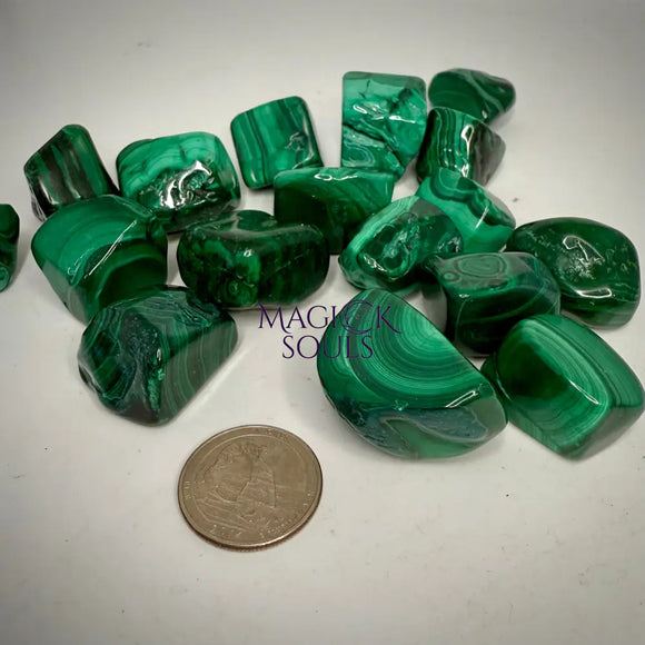 Premium Malachite Crystal Tumbles