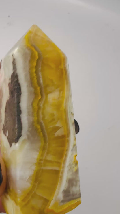 Bumblebee Jasper Tower – Polished Indonesian Crystal Point