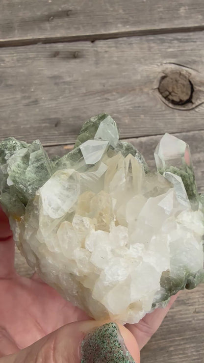 Phantom Chlorite Quartz Green Ghost Cluster Mineral Specimen
