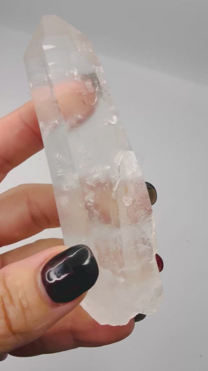 Colombian Lemurian Quartz Point – Natural Raw Crystal with Striations