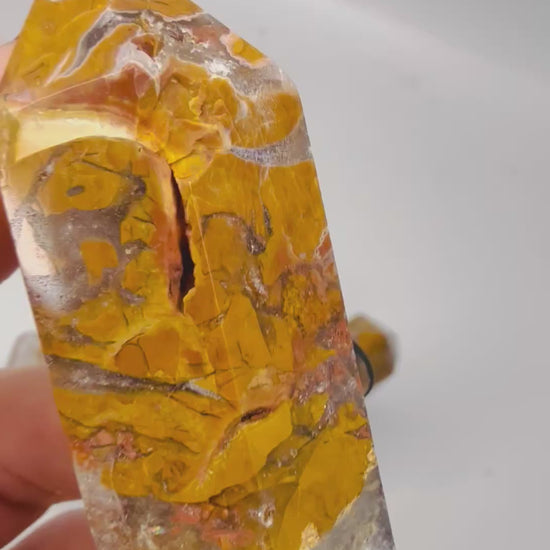 Indonesian agate towers video showing druzy sparkle and golden jasper - Magick Souls