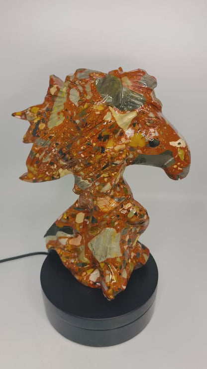 Brecciated Jasper Horse Head Carving