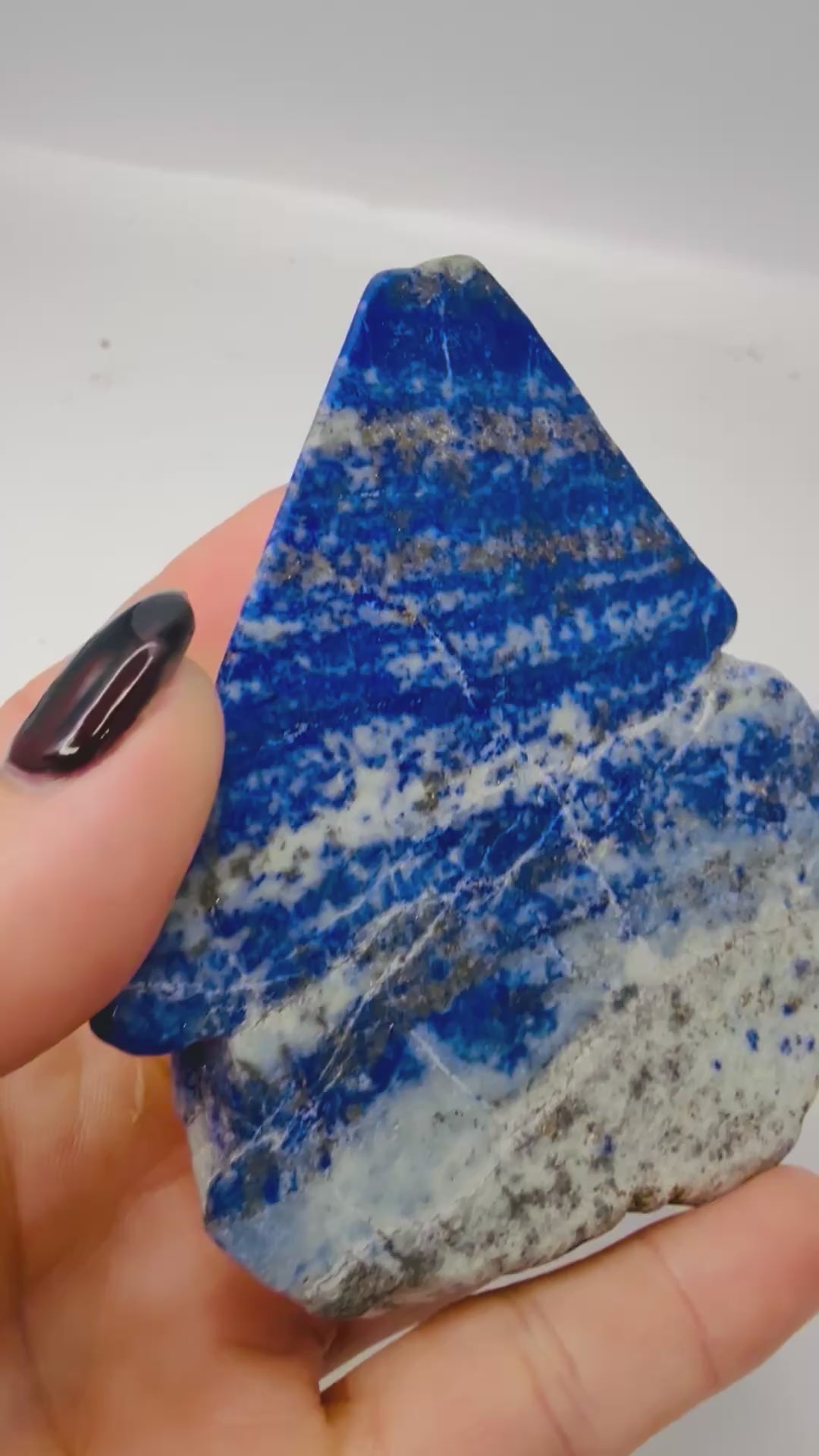 Polished lapis lazuli slab video showing pyrite sparkle - Magick Souls