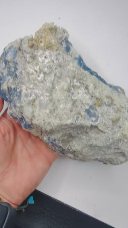 Rare Afghanite Mineral Specimen – UV Reactive Afghanite on Pyrite Matrix, 8" Collector Piece from Afghanistan