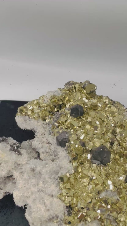Large Peruvian Pyrite with Galena & Quartz on Display Base – 10" Collector Mineral Specimen, 9 lb