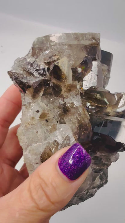 Smoky Quartz Crystal Cluster – Natural Multi-Point Specimen, One of a Kind