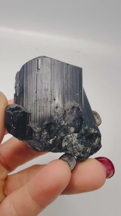 Black tourmaline crystal cluster from Brazil video - Magick Souls