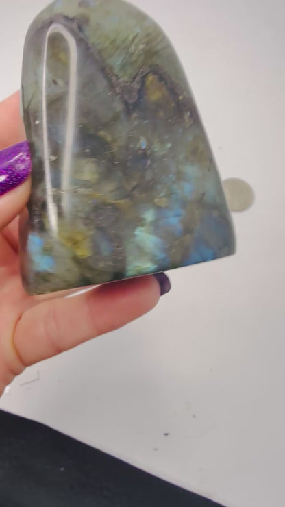 Labradorite Freeform – Polished Flash Crystal, One of a Kind