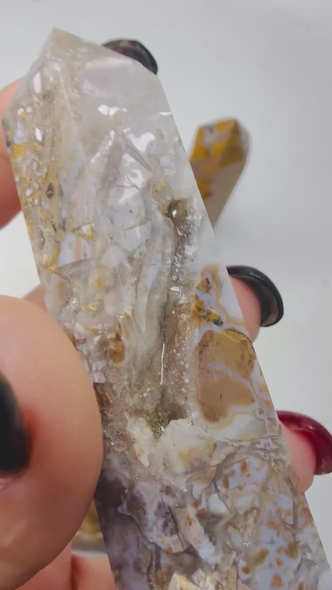 Indonesian agate crystal tower video close-up - Magick Souls