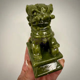 Protective Chinese Foo Dog Jade Carving Pair - A Symbol of Good Luck and Protection Magick Souls