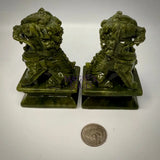 Protective Chinese Foo Dog Jade Carving Pair - A Symbol of Good Luck and Protection Magick Souls