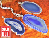 Purple Agate Slice Pendant (Silver Plated Edges) Polished Geode Slice Jewelry Jewelry > Necklaces > Pendants