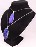 Purple Agate Slice Pendant (Silver Plated Edges) Polished Geode Slice Jewelry Jewelry > Necklaces > Pendants