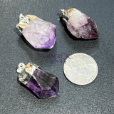 Purple Amethyst Crystal Point Pendant (Silver Plated) Wholesale Craft Supplies & Tools > Beads Gems & Cabochons >