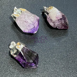 Purple Amethyst Crystal Point Pendant (Silver Plated) Wholesale Craft Supplies & Tools > Beads Gems & Cabochons >